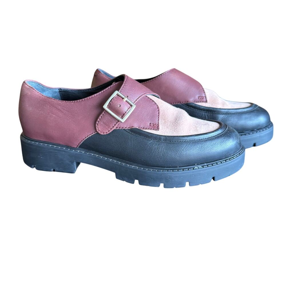 Seychelles Women's Catch Me Monk Strap Loafer Lug Sole Buckle Multi Leather - 7 - Picture 2 of 10